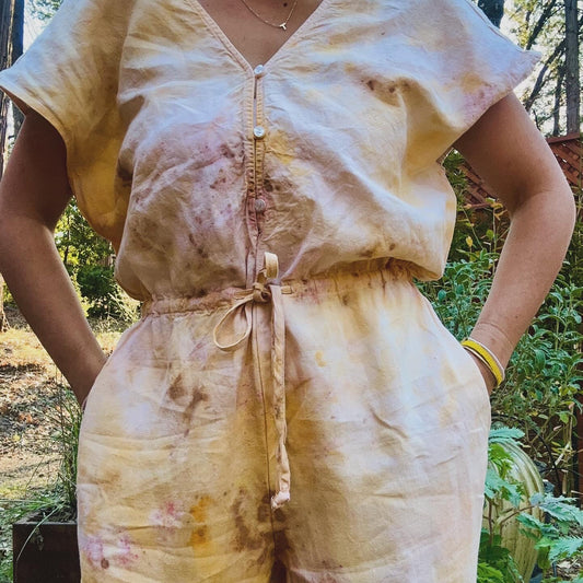 Sunset Linen Jumpsuit Size L